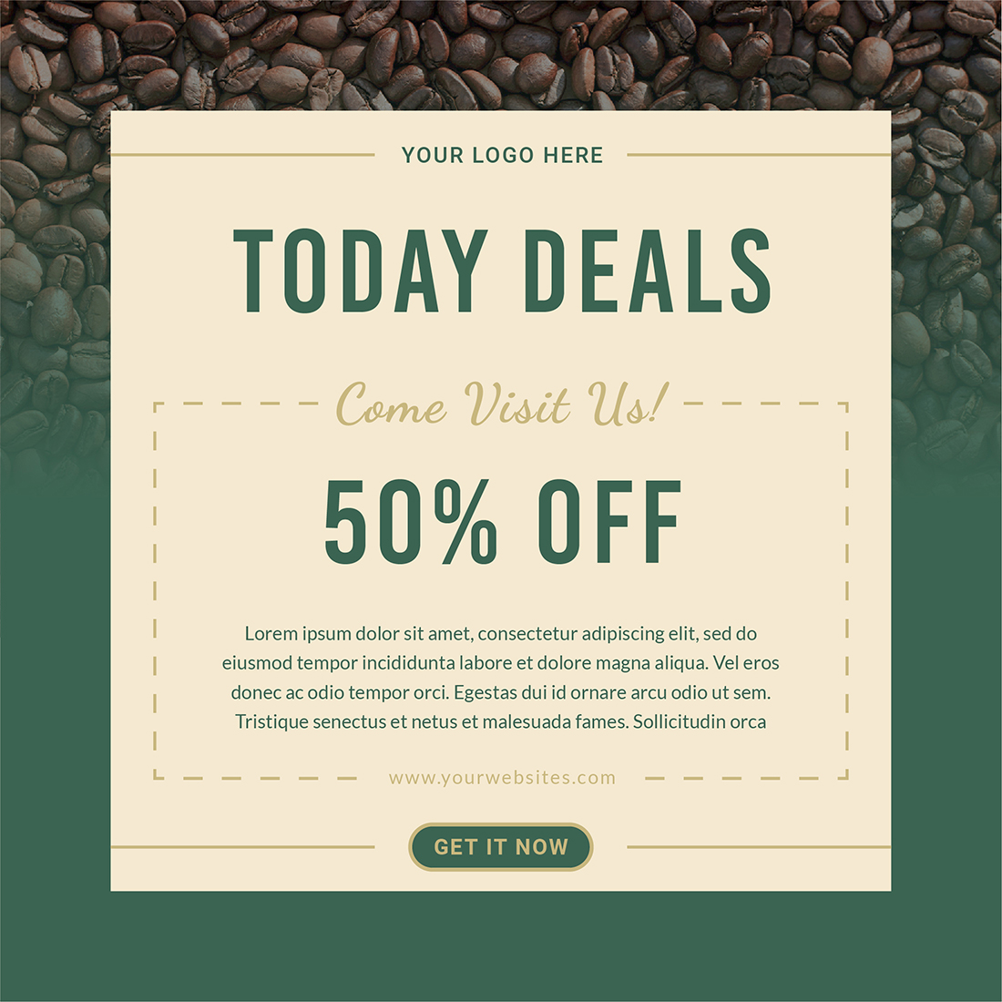 Coffee Shop & Cafe Pack Social Media Post Templates today deals.