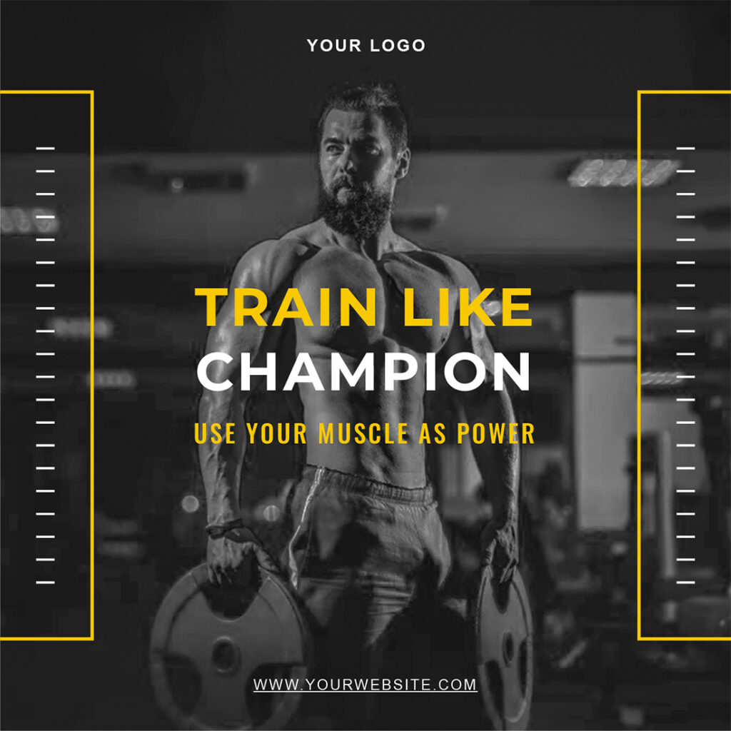 Gym And Fitness Workout Social Media Post Templates - Only $8 ...