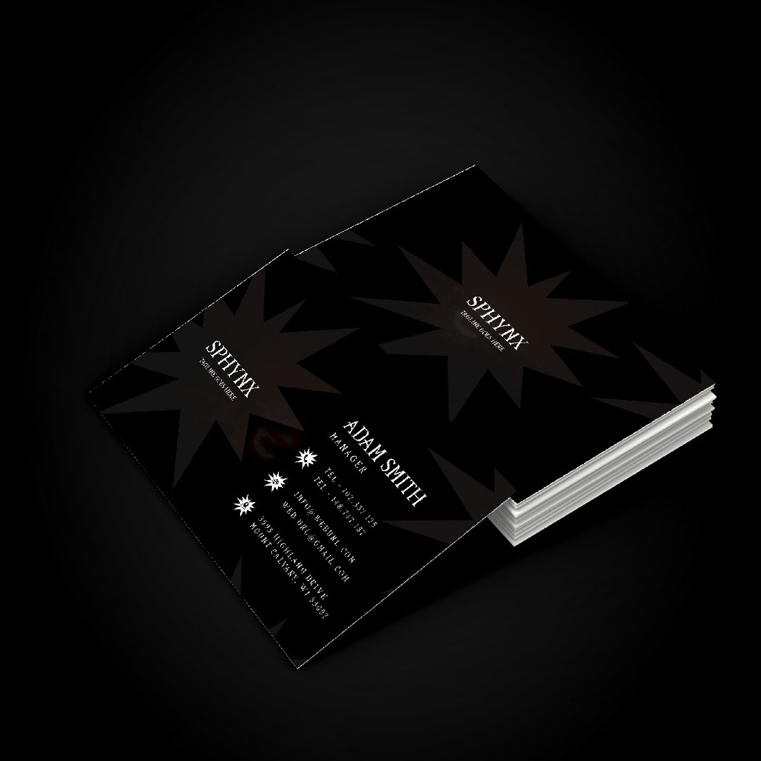 Creative and Unique Black Business Card Design cover image.