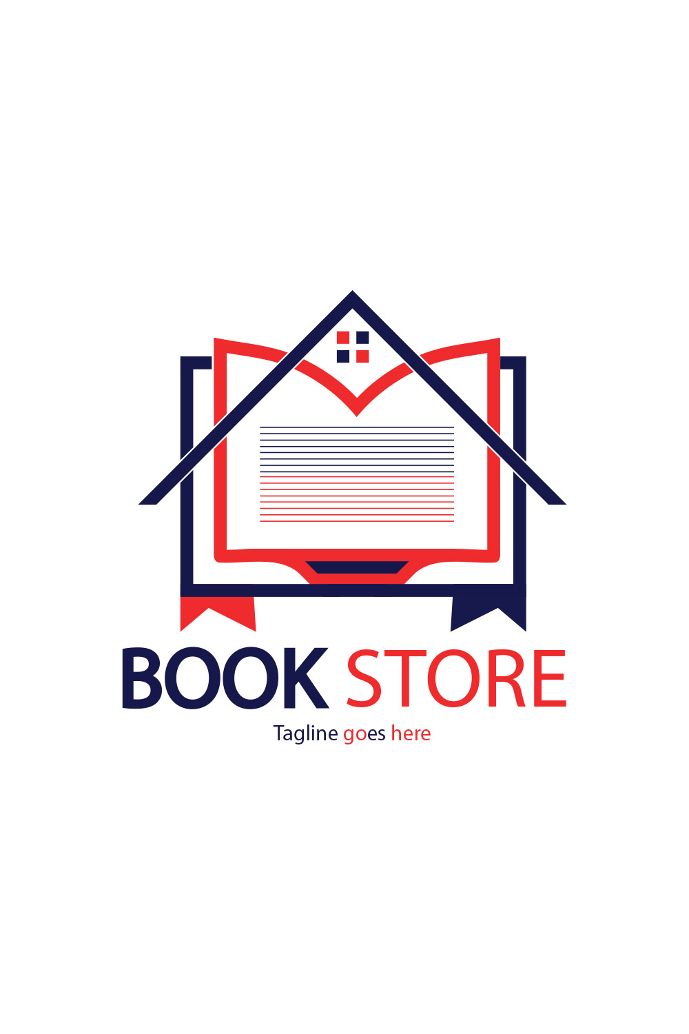 Creative Book with House Logo Design pinterest image.