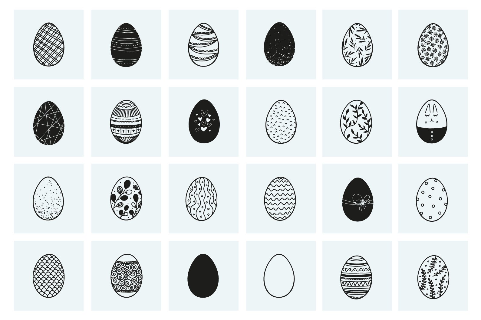 Diverse of eggs with the prints.