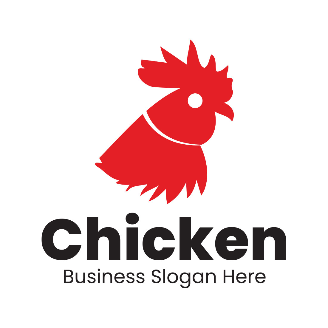 Simple Chicken Red Logo Design Tempate cover image.