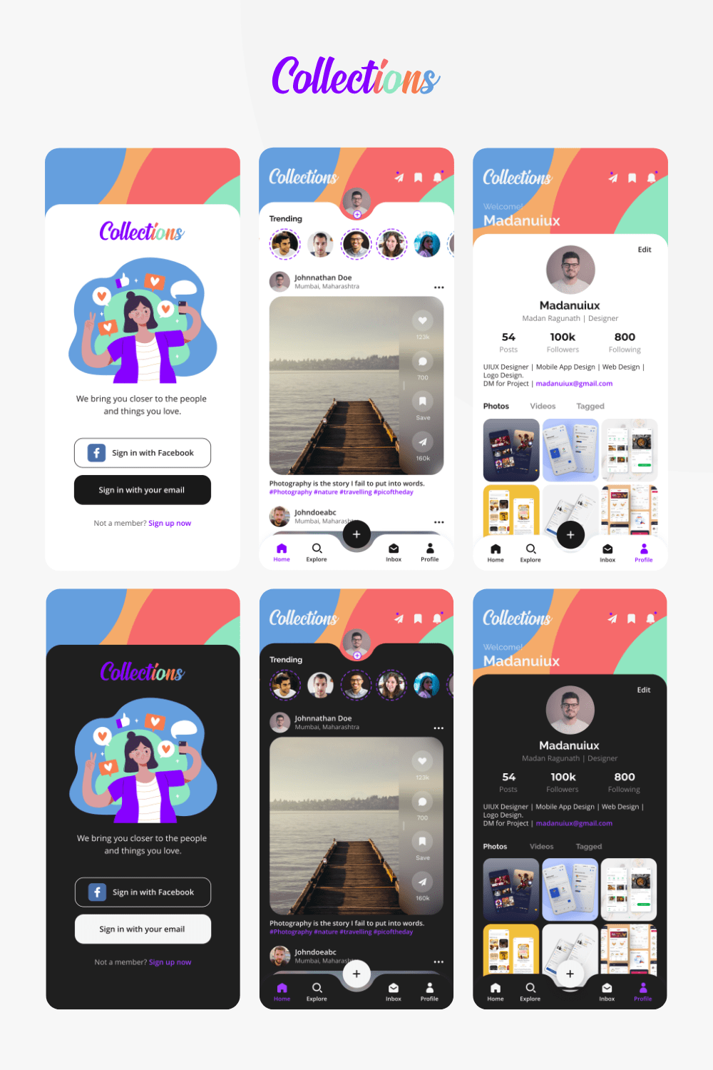 Premium Screens Of Social Media App - MasterBundles
