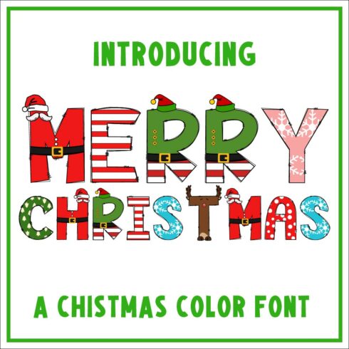 Merry Christmas Color Font Design cover image.