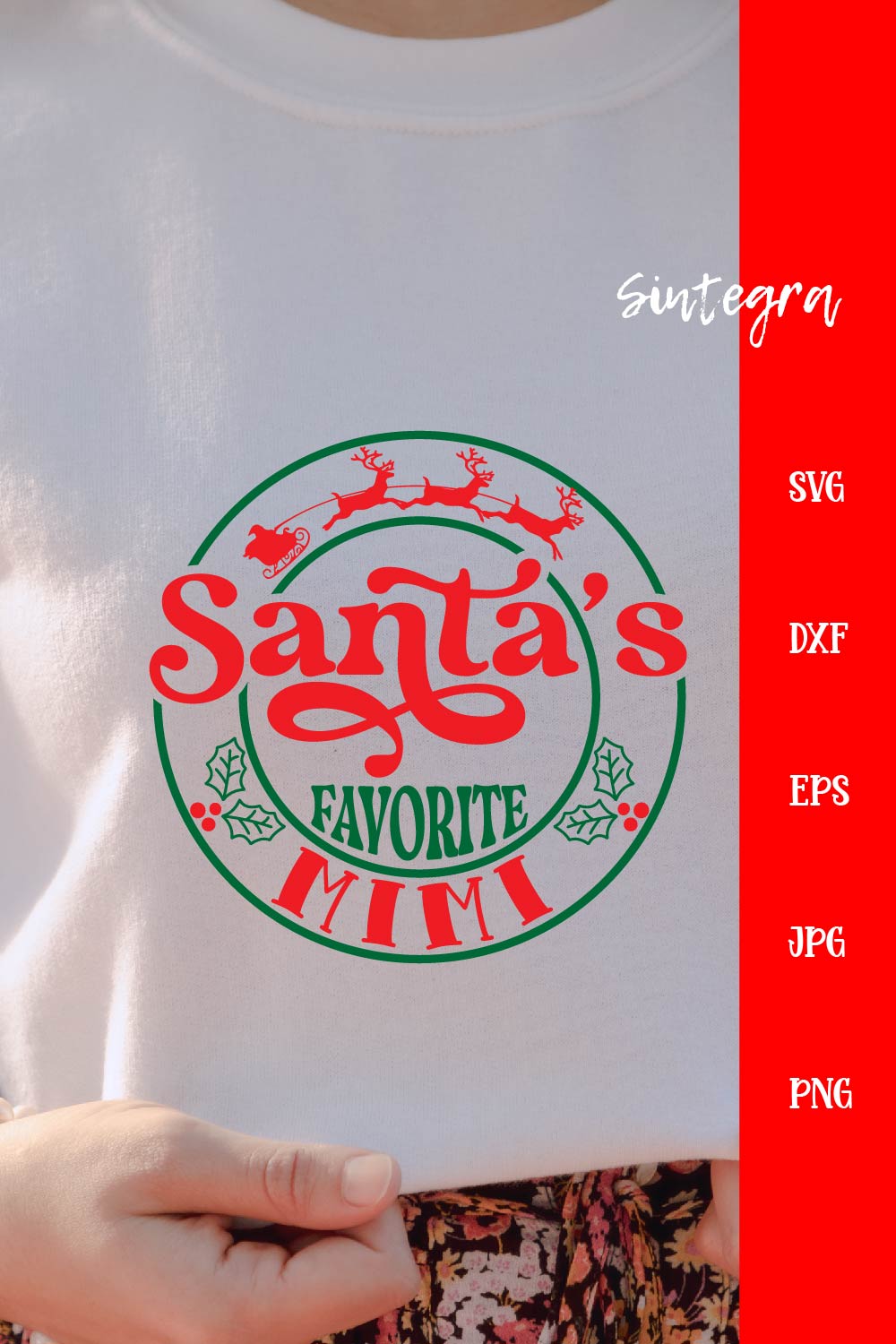 Santa's Favorite Mimi SVG - pinterest image preview.