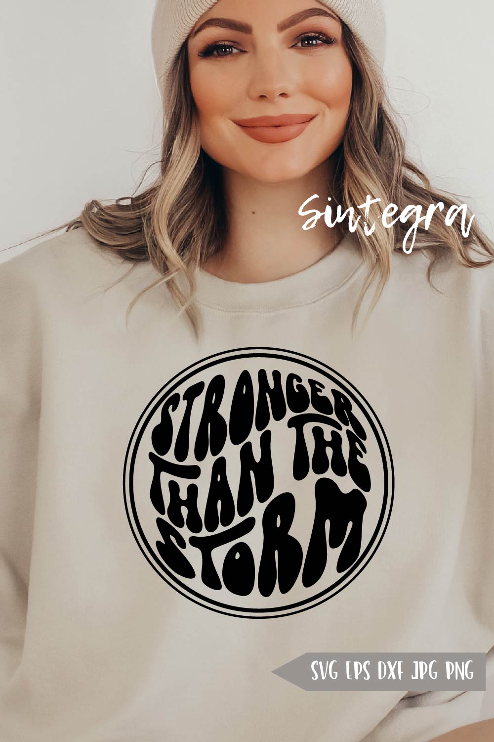 Stronger Than The Storm SVG Cut File - pinterest image preview.