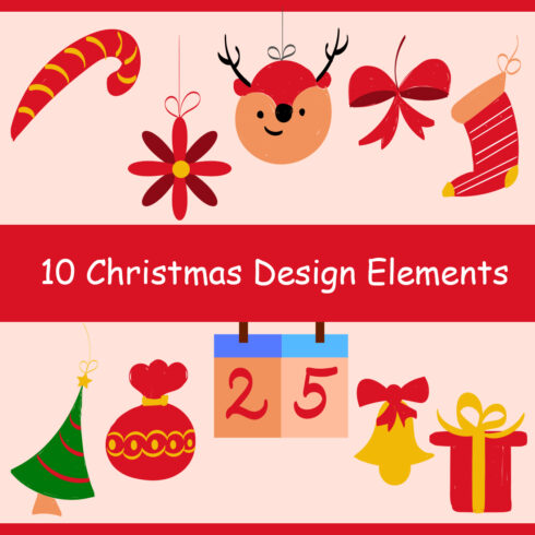 10 Christmas Design Elements - main image preview.