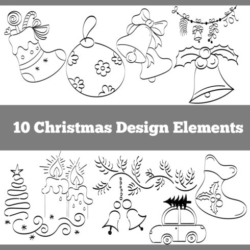 10 Christmas Design Elements - main image preview.
