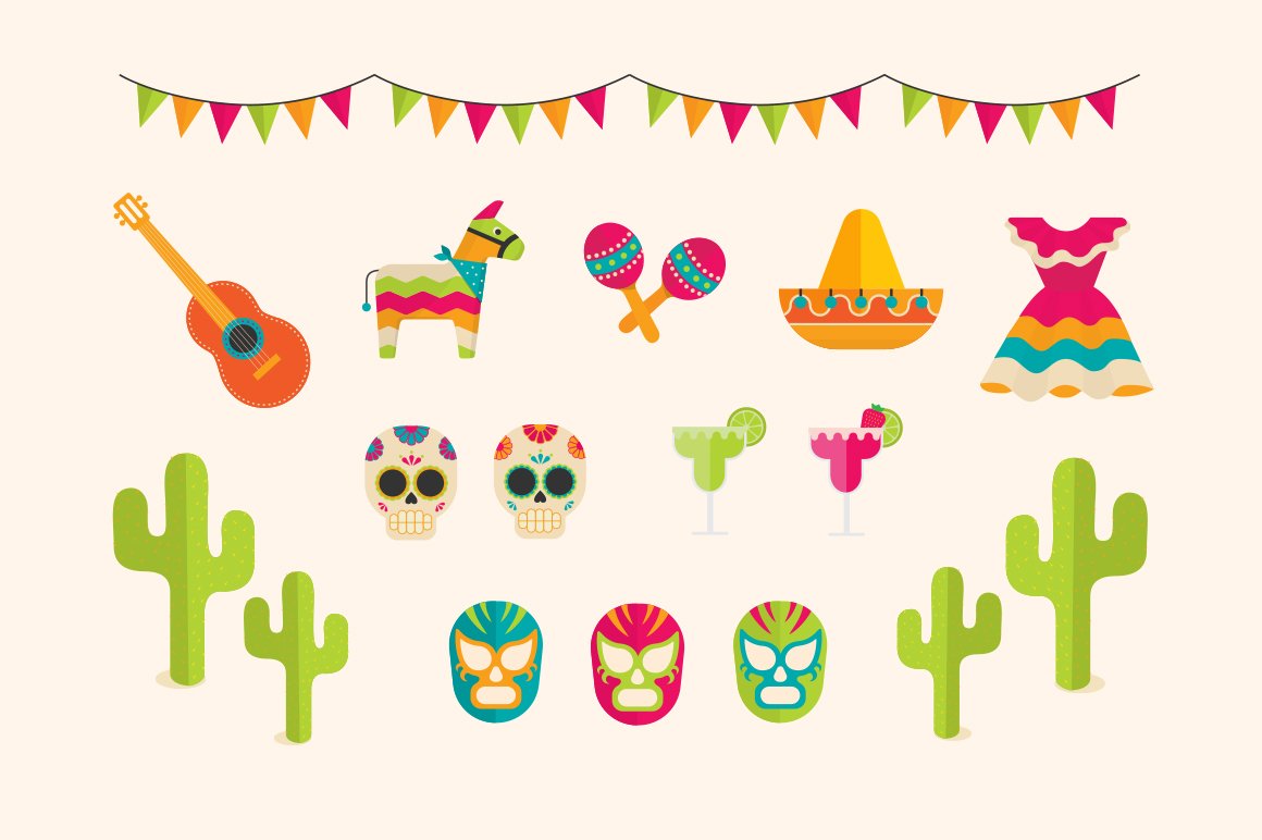 Separate elements for the Fiesta illustrations.
