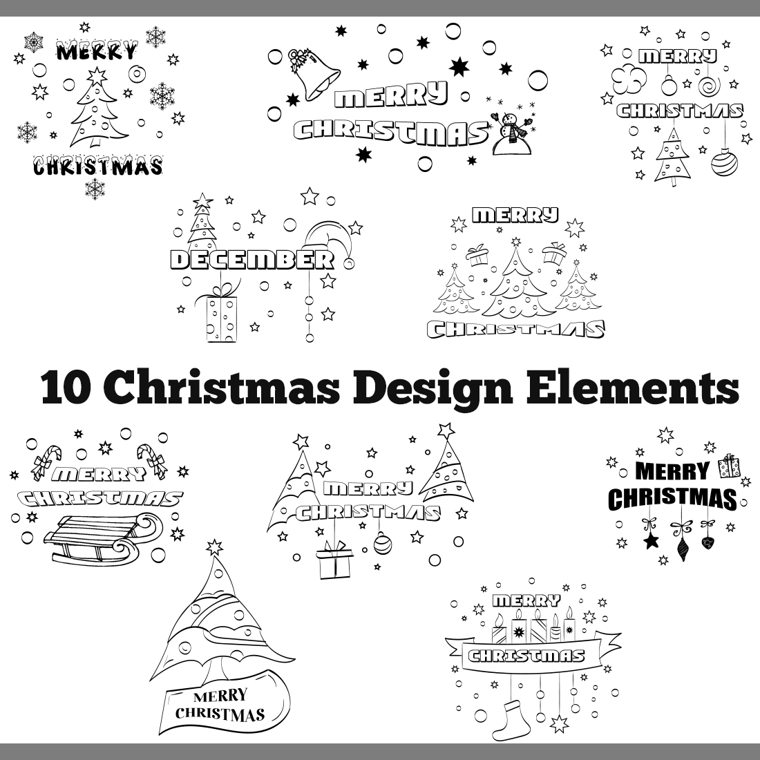 Elegant Christmas Quotes Design Elements cover image.