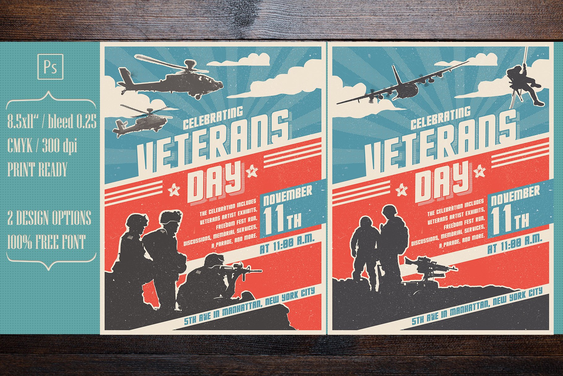 Some features of Veterans day flyers.