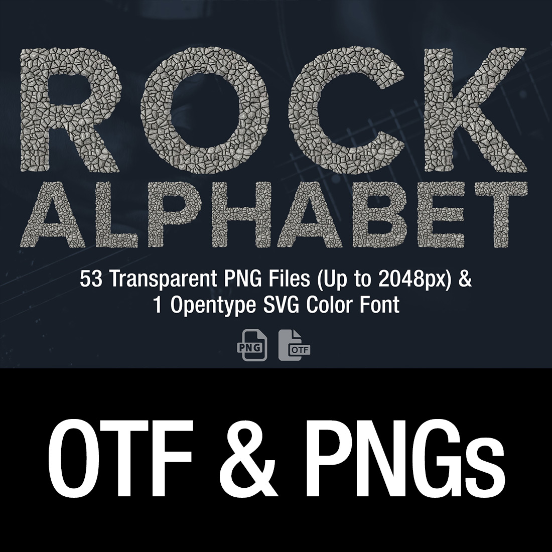 MS Rock Opentype SVG Font and PNG cover image.