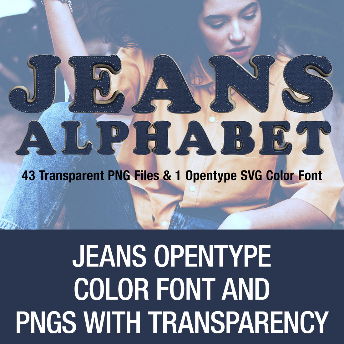 Ms Jeans Opentype SVG Font and PNGs - main image preview.