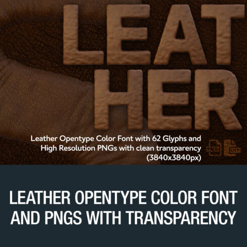 MS Leather Color Font and PNG cover image.