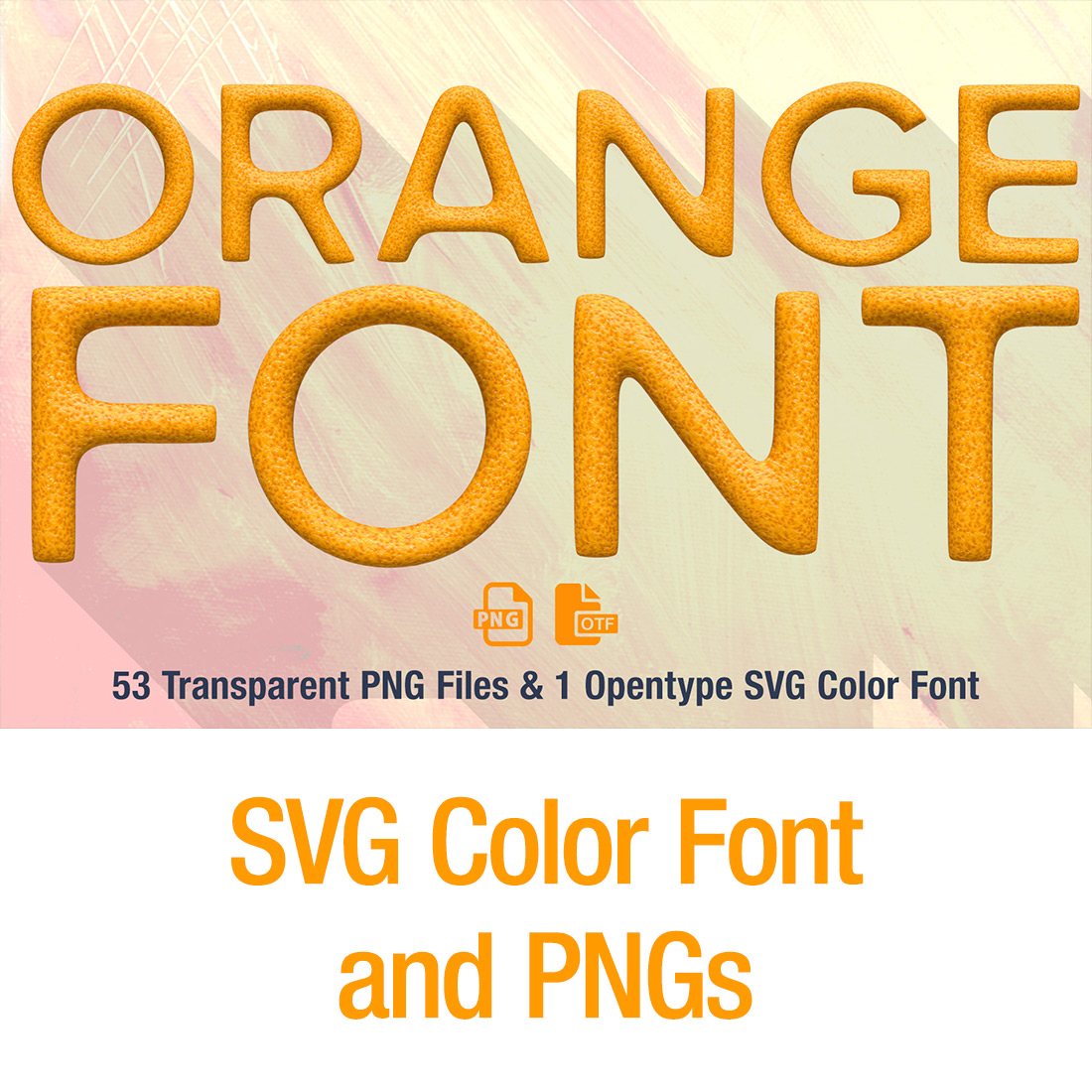 Ms Orange Opentype SVG Font and PNG Design cover image.