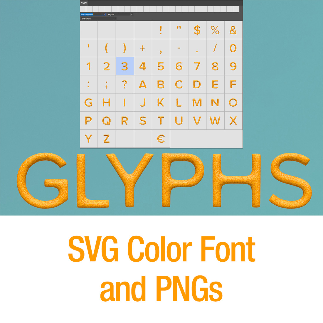 Font Opentype Glyphs Ms Orange Design cover image.