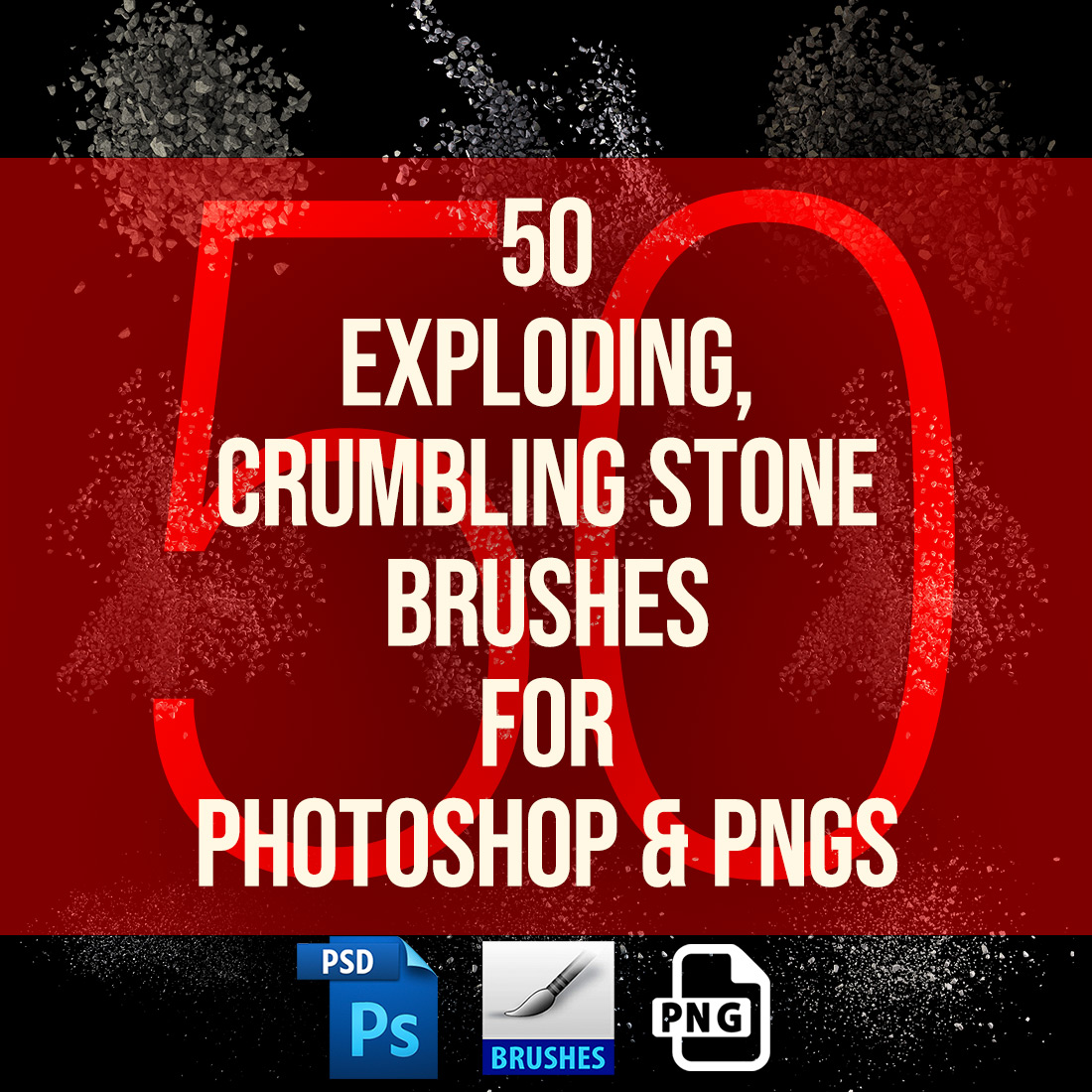 Stone Brushes Exploding for PS cover image.