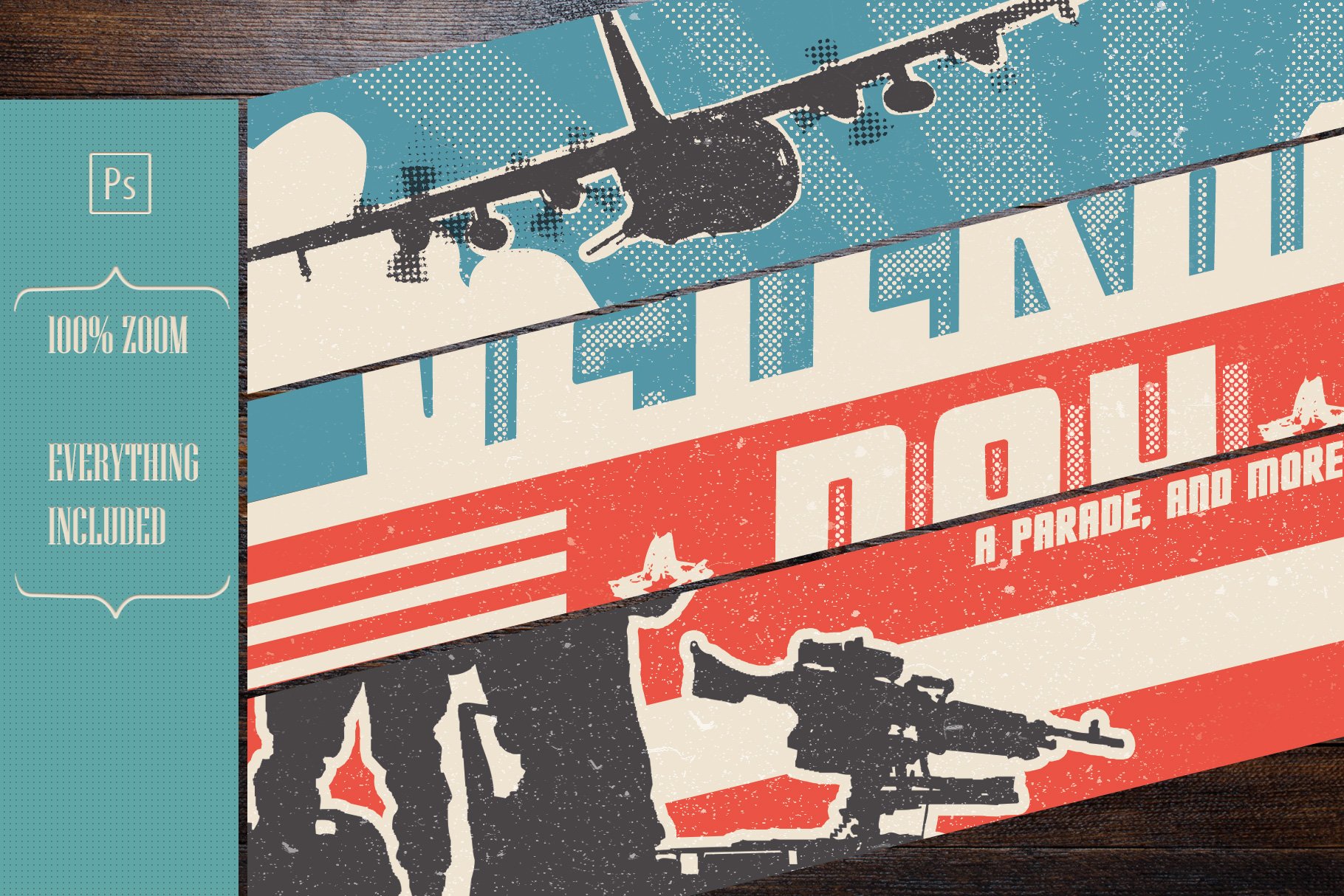 Cool Veterans Day flyer in a retro style.