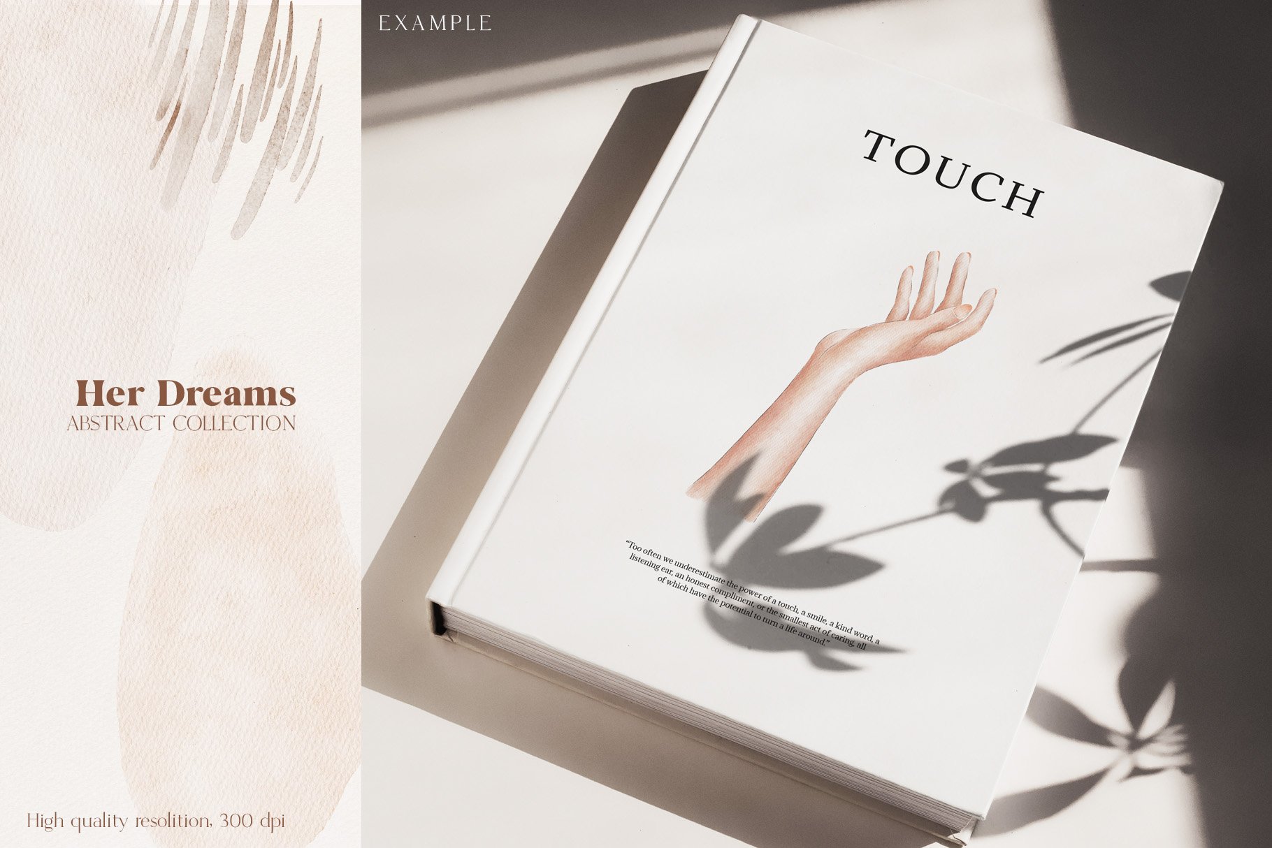 Delicate book cover with the hand.