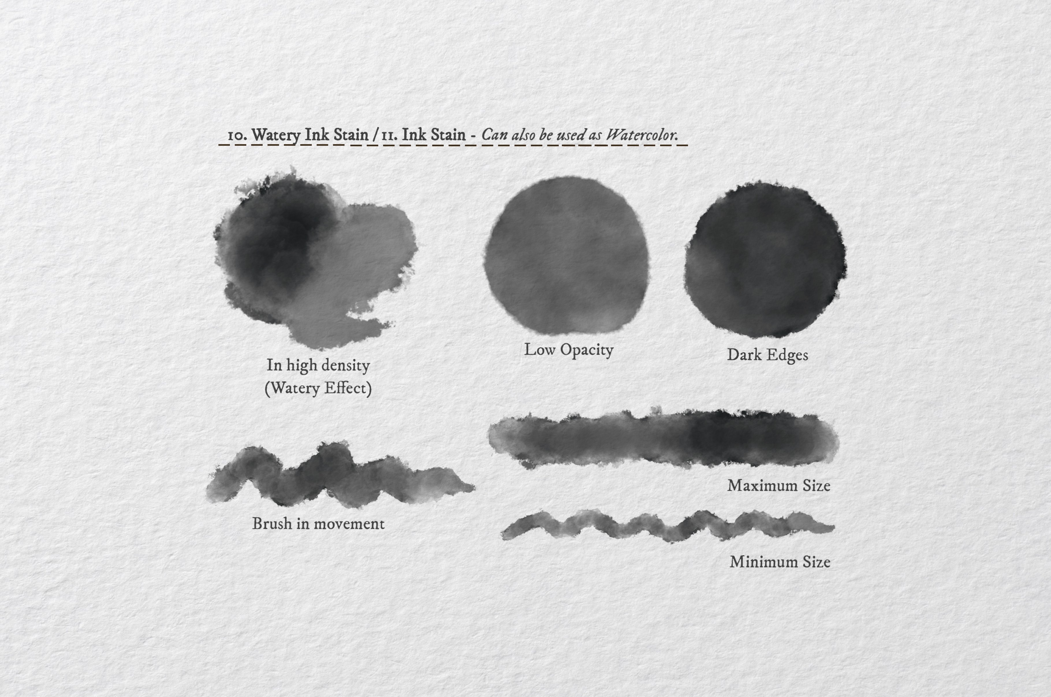 Watercolor brushes collection.