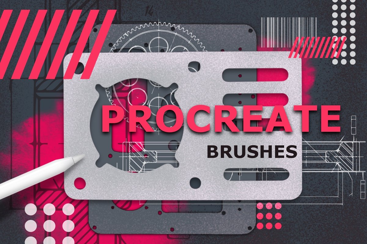 Modern technology Procreate brushes by Irina Matiash shop/