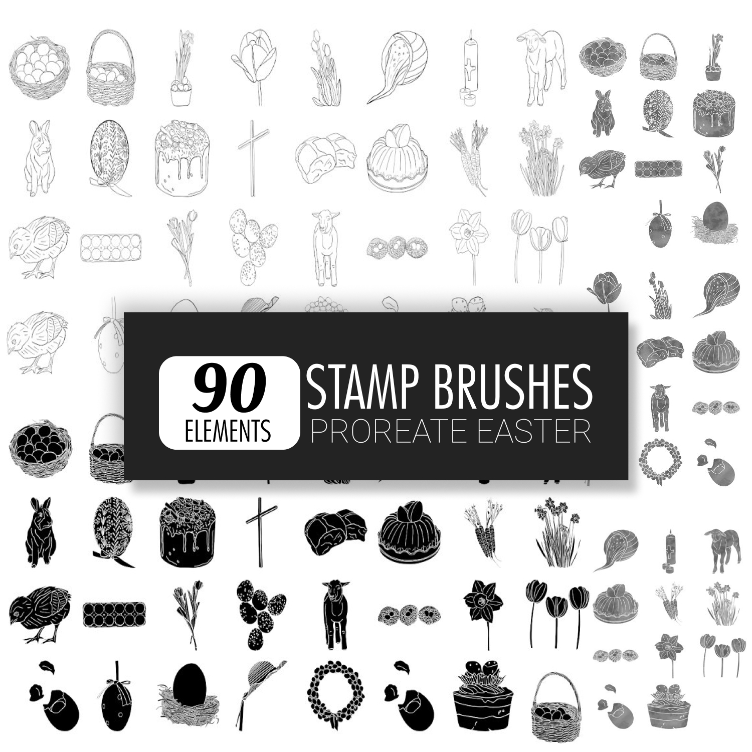 Procreate Easter Stamp Brushes.