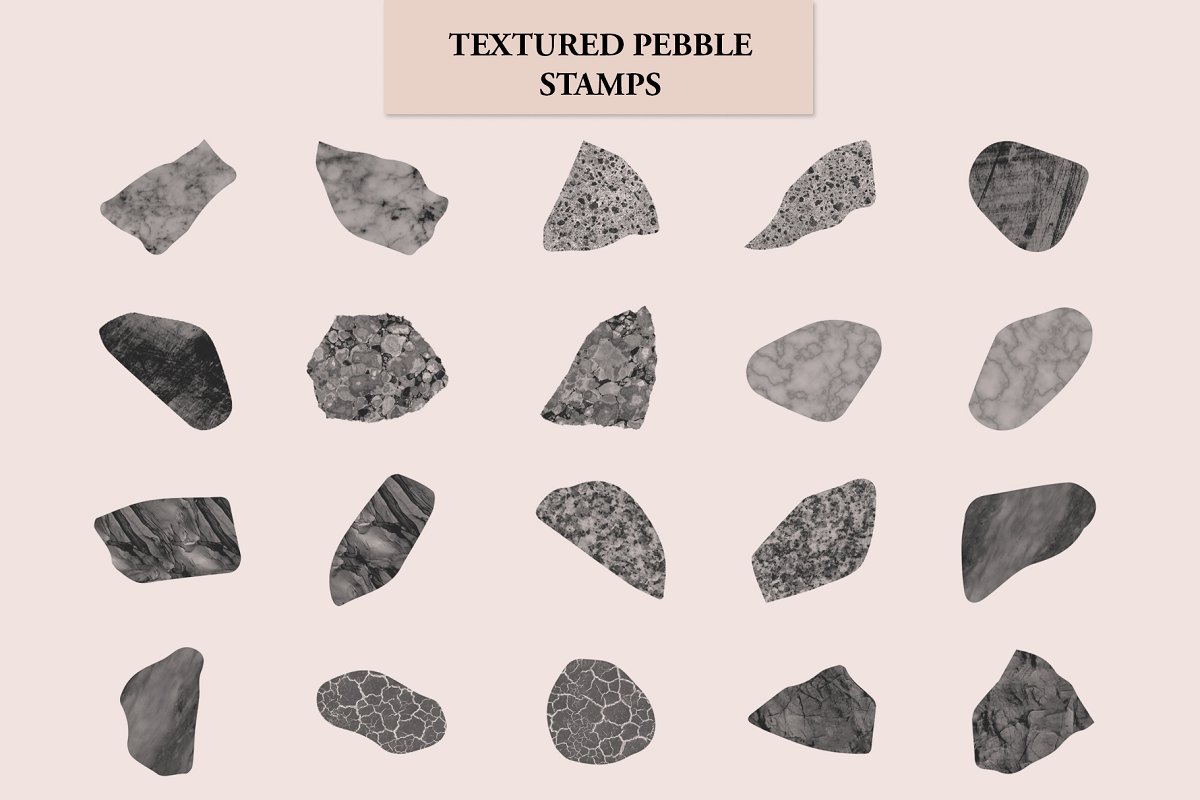 There are a lot of different textured pebble stamps.