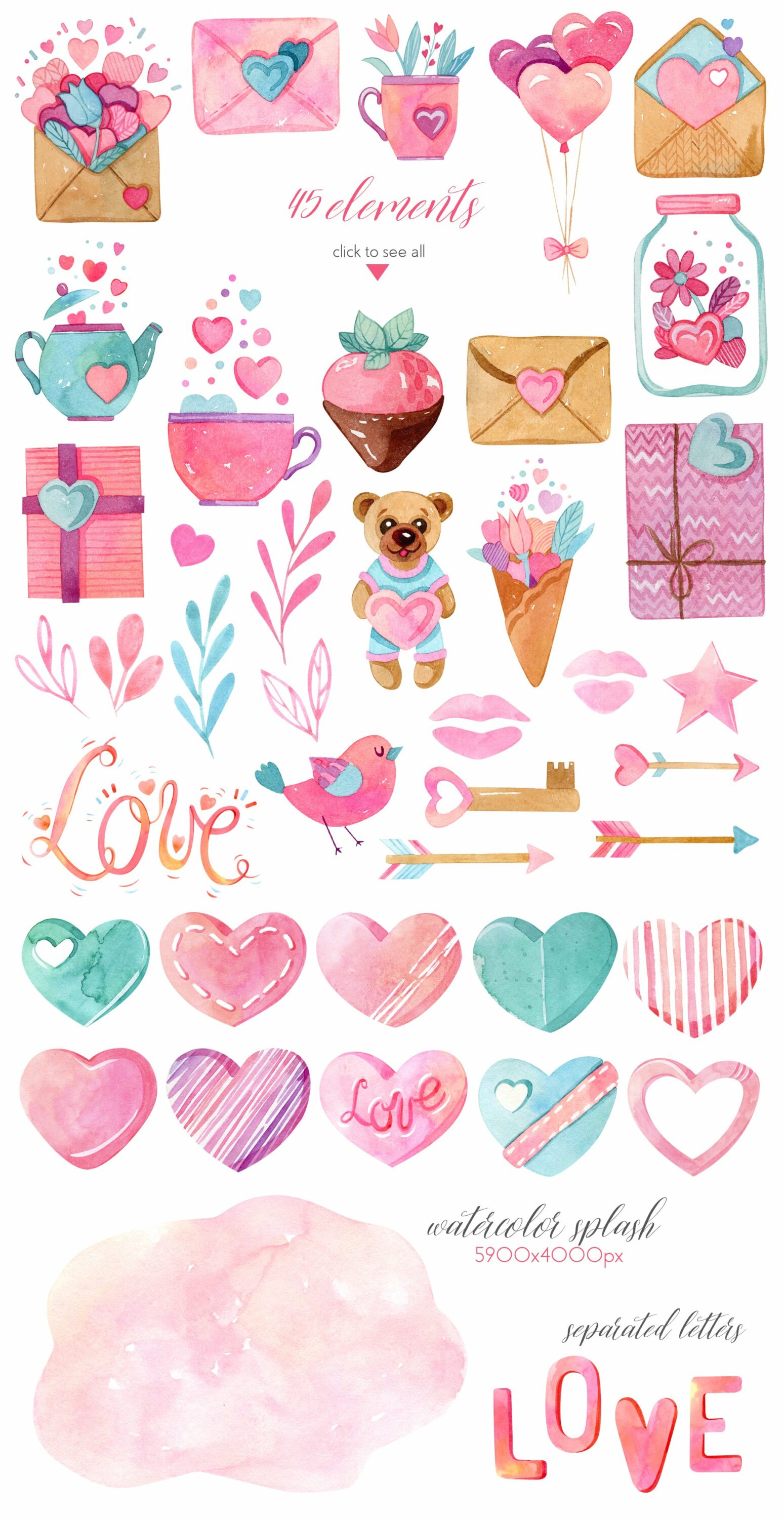 Big love collection for the Valentine's illustrations.