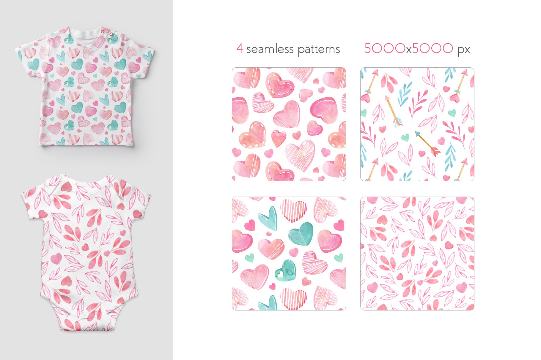 Pink patterns with the hearts.