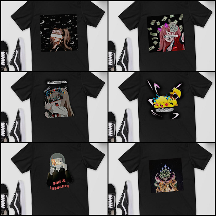 T-shirt Unique Anime PNG Designs preview image.