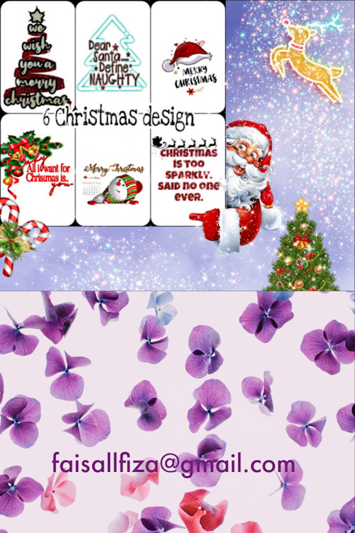 Cover image of 6 Christmas T-shirt Designs.