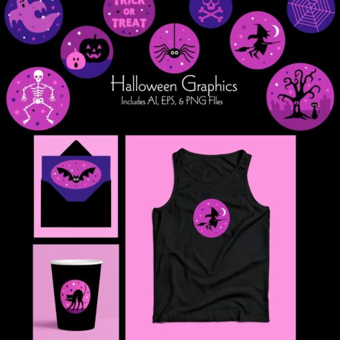 Purple Halloween Vector Graphics - main image preview.