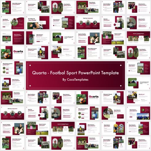 Quarta Footbal Sport PowerPoint Template - main image preview.