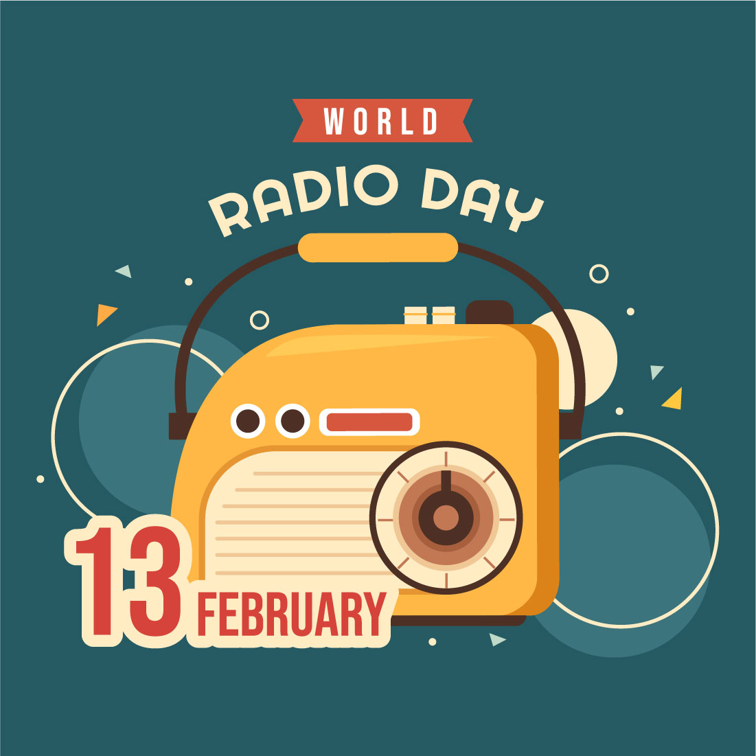 Radio Day Illustration Design cover image.