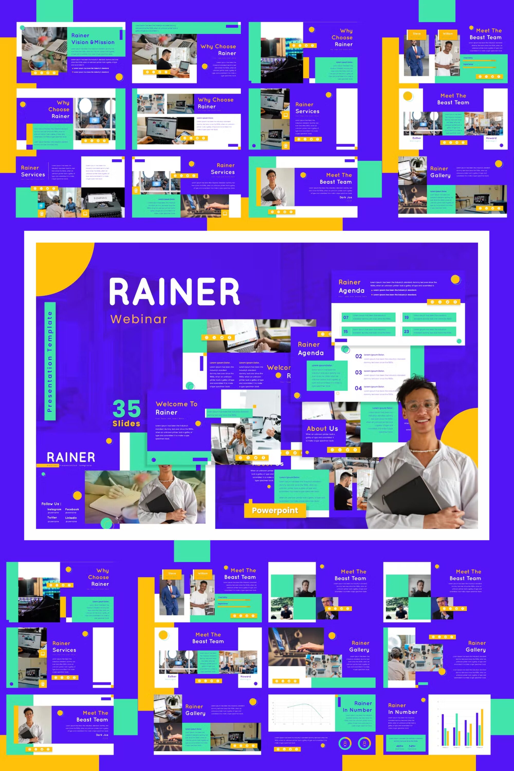 Rainer Webinar Powerpoint Template - pinterest image preview.