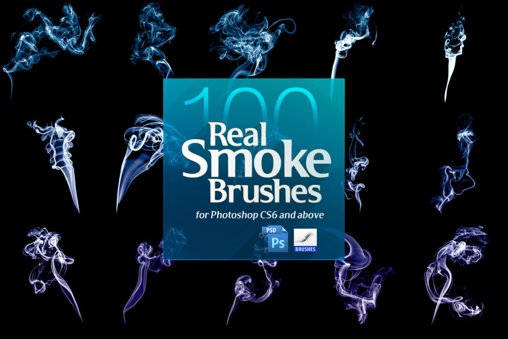 100 Real Smoke Brushes for Photoshop - MasterBundles