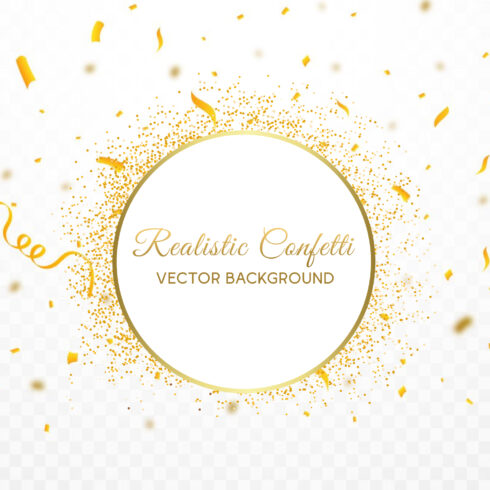 Realistic Confetti Vector Background.