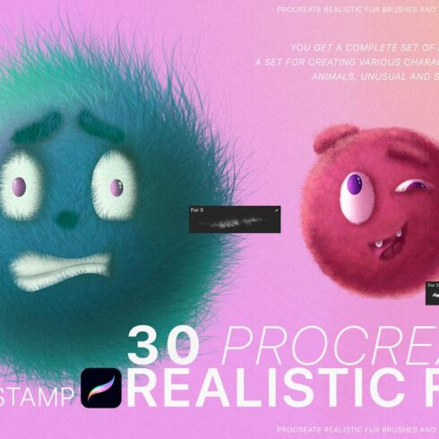 Procreate Realistic Fur & Emoji | MasterBundles
