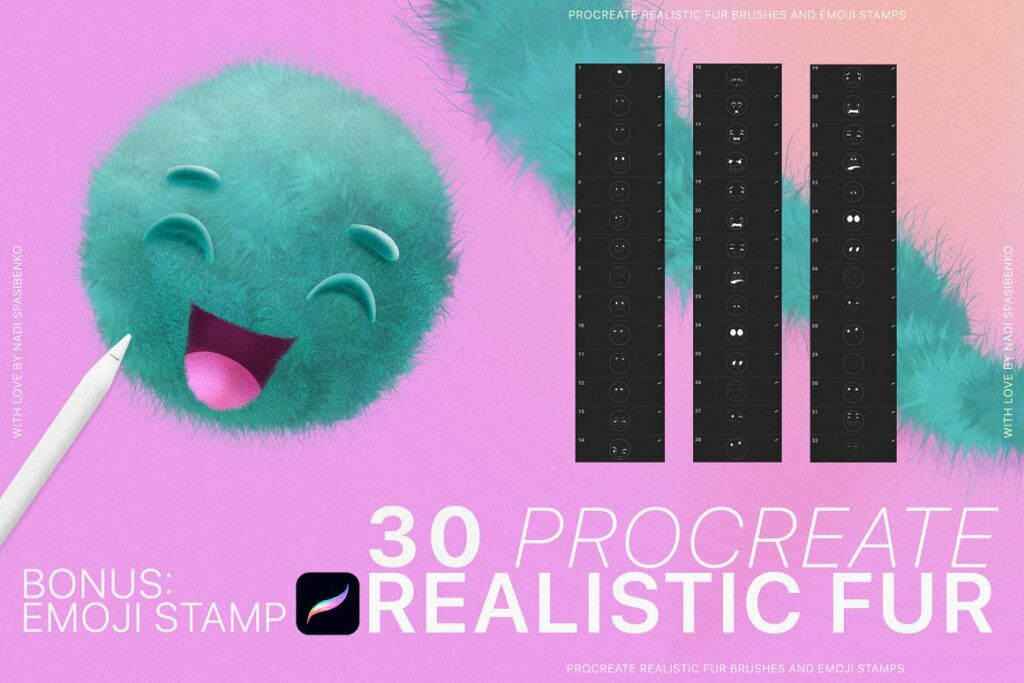 Procreate Realistic Fur & Emoji – MasterBundles