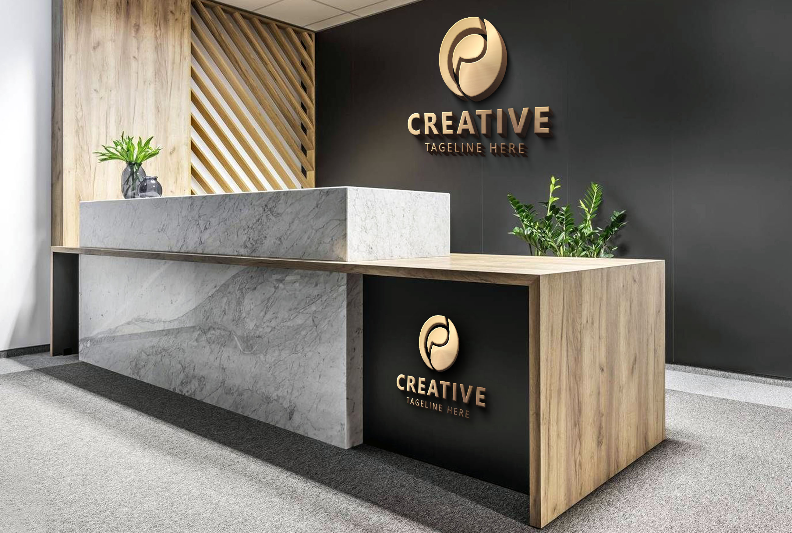 Reception 3d Business Logo Template example.