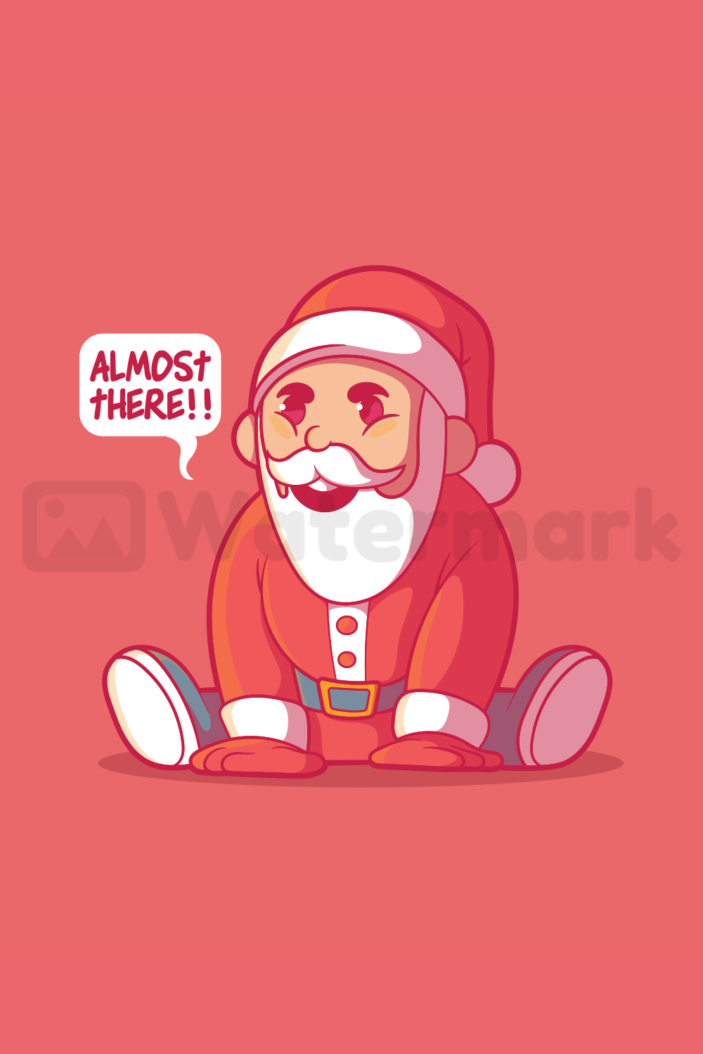 Relaxing Santa Design Illustration pinterest image.