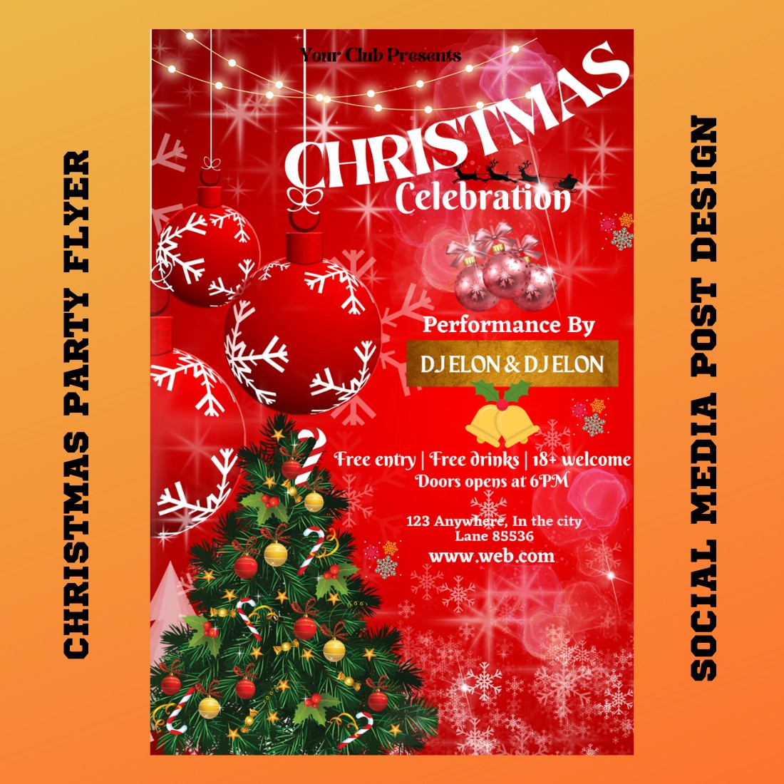 Christmas Party Flyer Template created by HeavenDigitals.