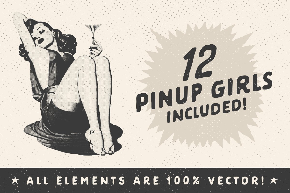 12 pinup girls included.