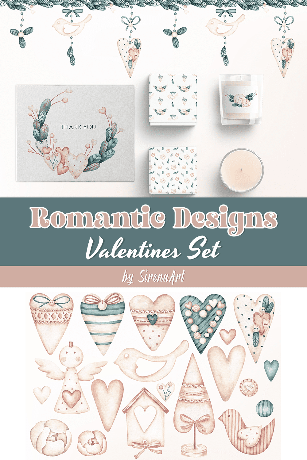 Romantic Designs. Valentines Set - Pinterest.