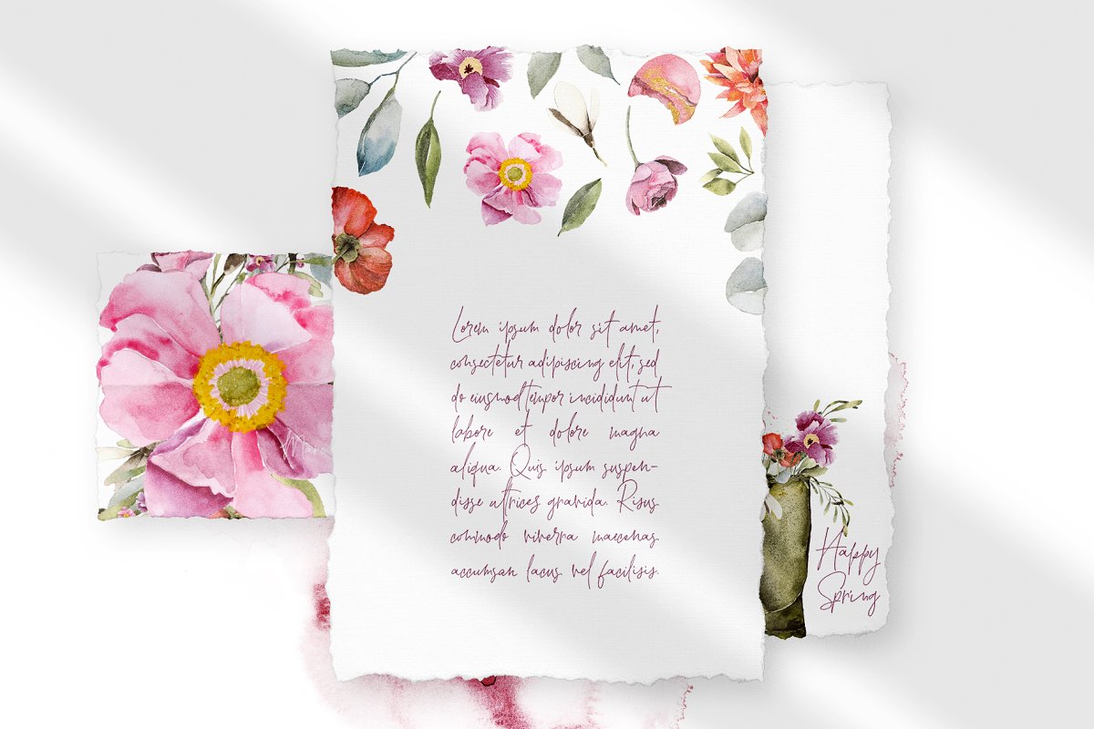 Paper design with floral elements.