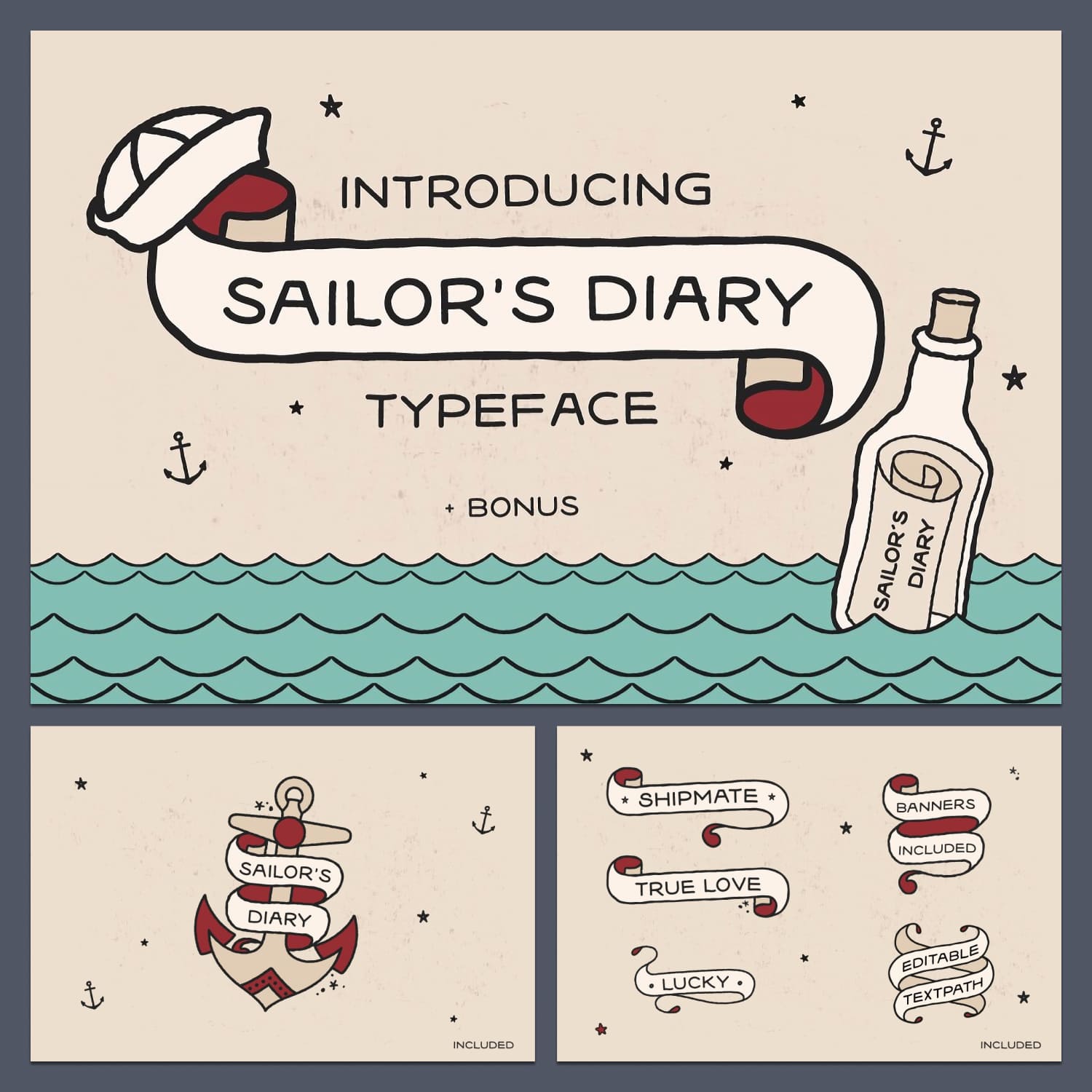 Sailors Diary Tattoo Style Font.