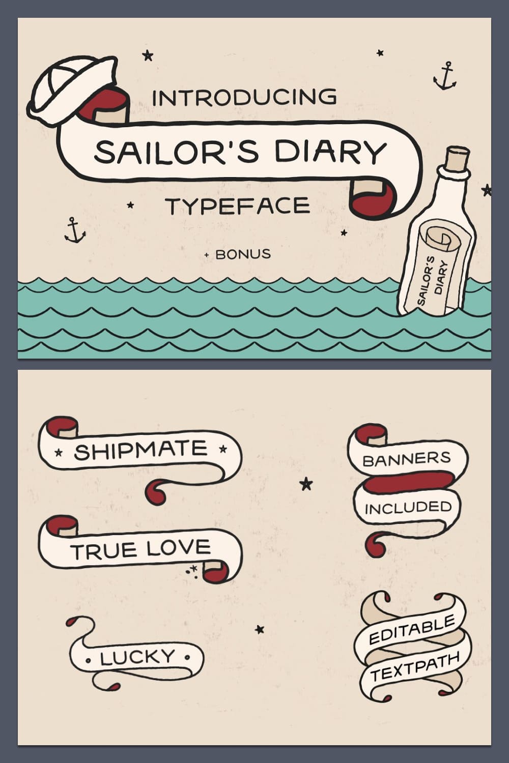 sailors diary tattoo style font 02 323