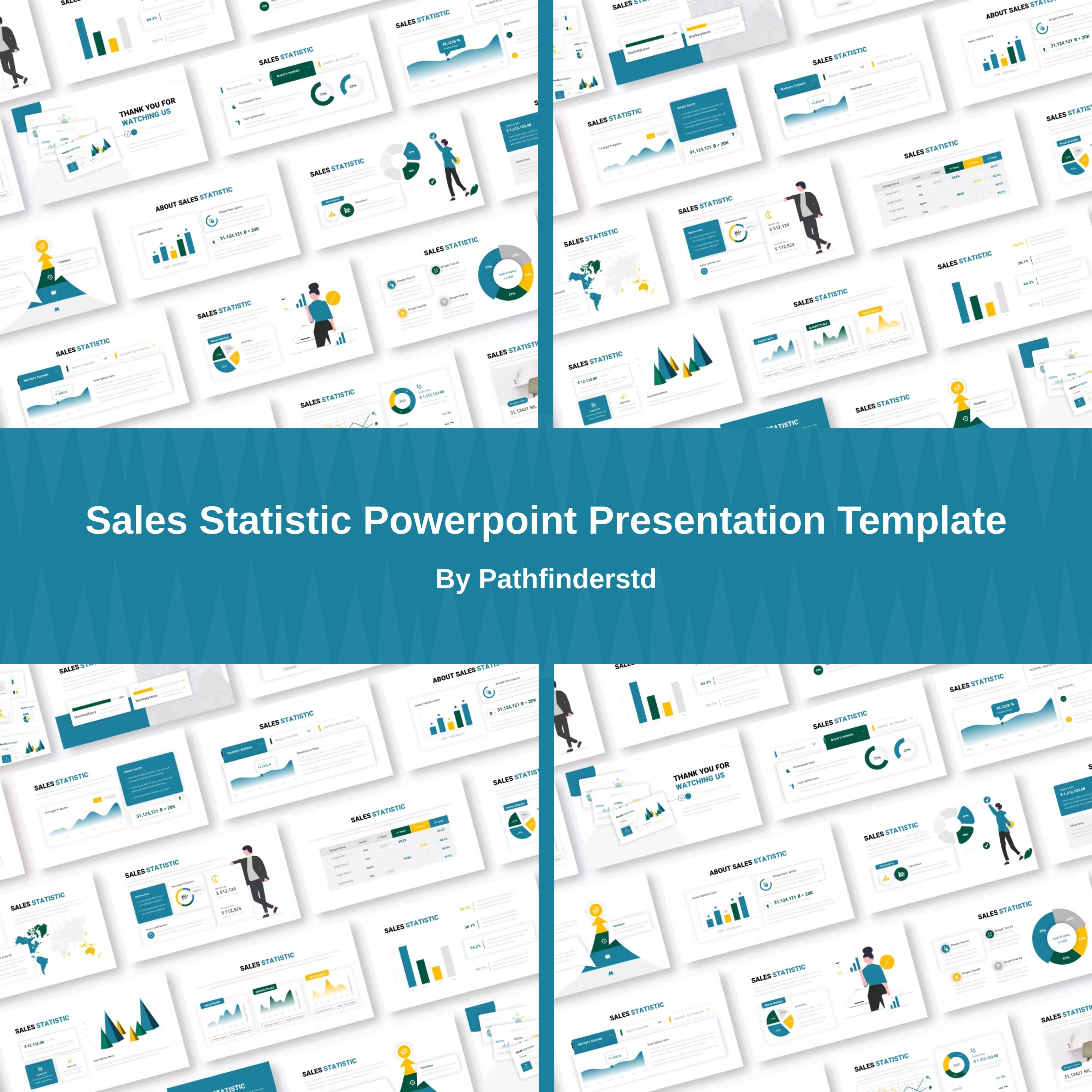 Sales Statistic Powerpoint Presentation Template - main image preview.