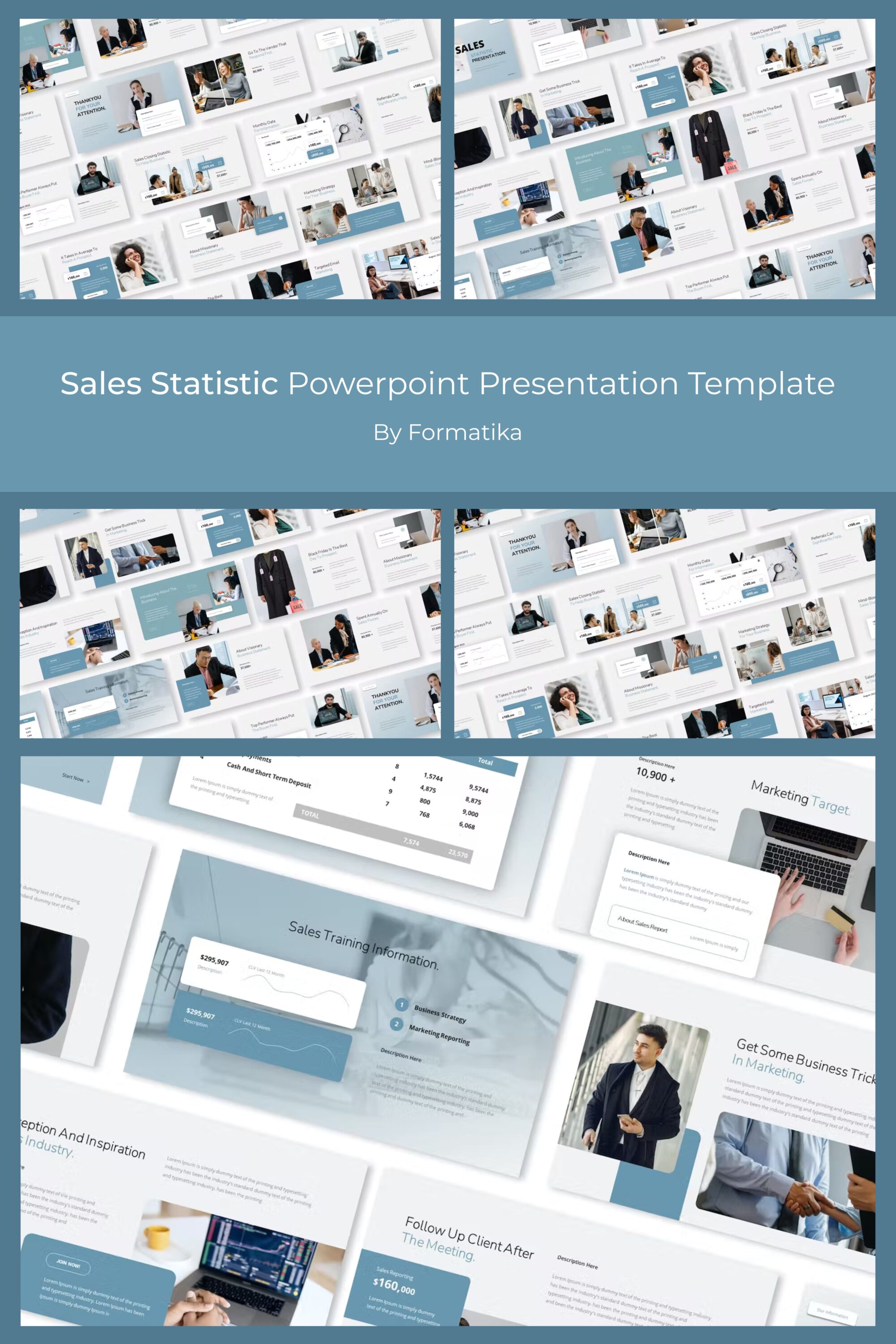 Sales Statistic Powerpoint Presentation Template - pinterest image preview.