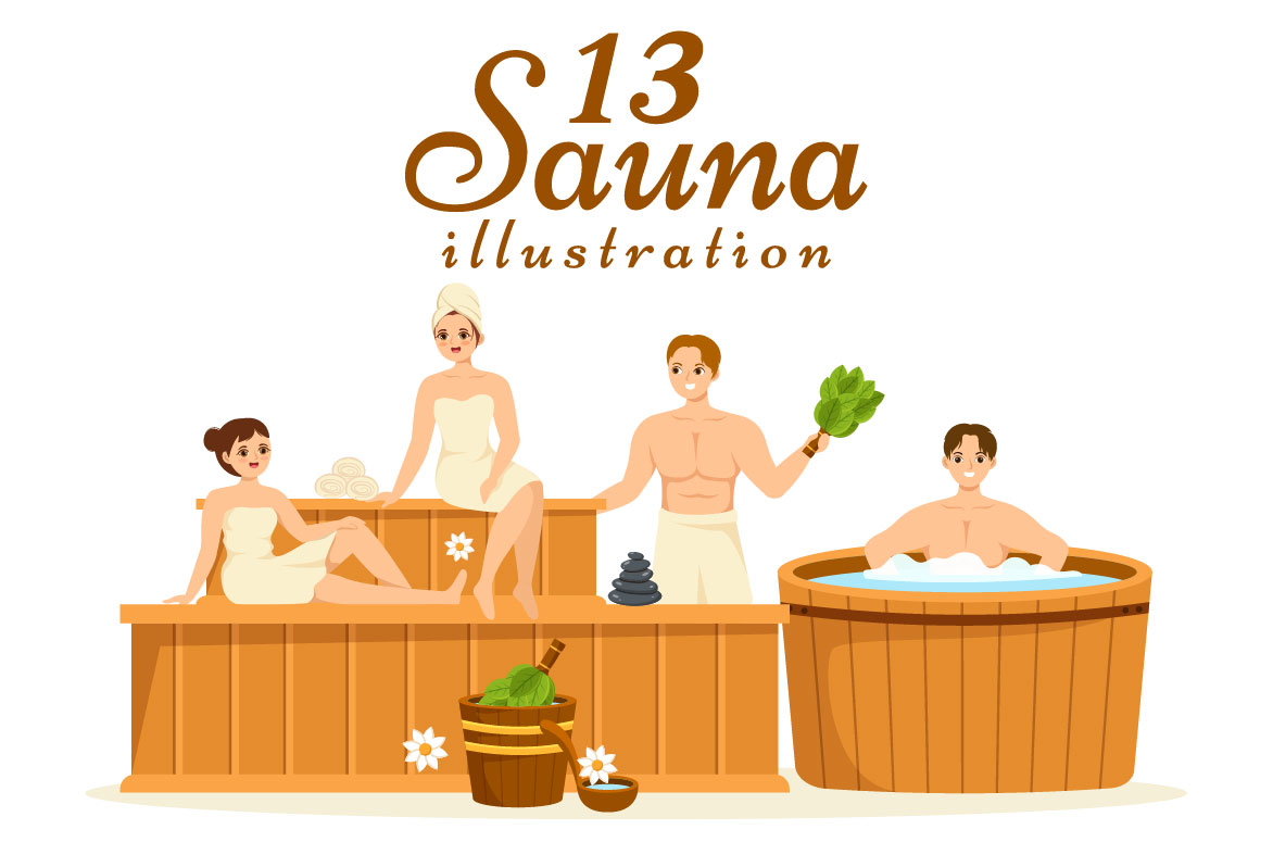 Charming image with people in the sauna.